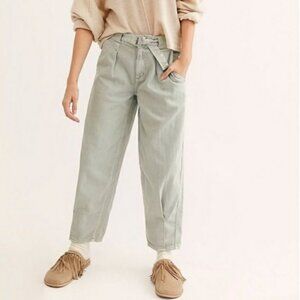 Free People Paloma Mint Slouchy Hi-Rise Jeans 24